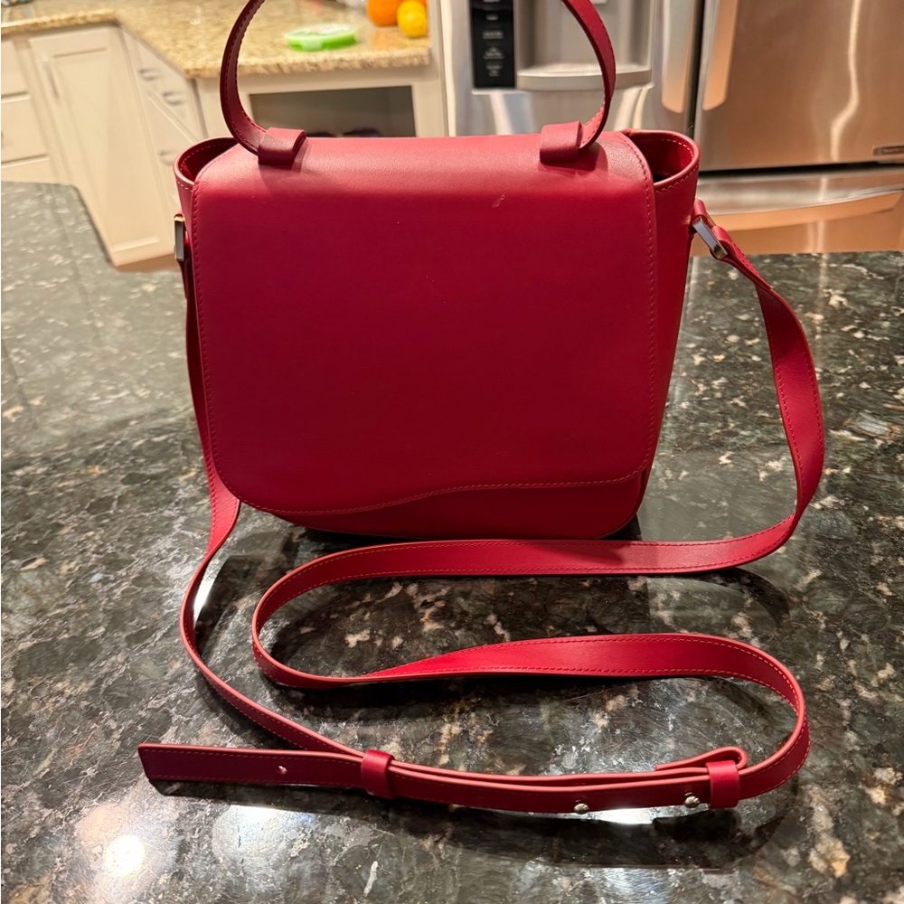 Silver & Riley Milan Structured Red Crossbody Bag in Scarlett Red
